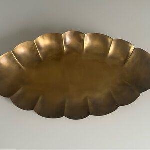 Magnolia Home Gold / Brass Scalloped Metal Tray